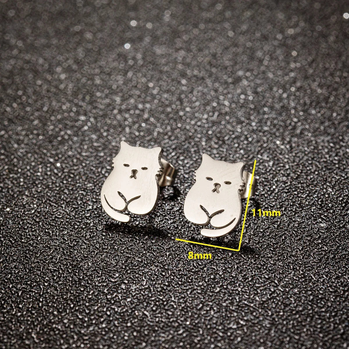 ovely Cat Earings Kitten Stainless Steel Studs for Girls Vivid Small Animal Kitty Jewelry Women Korean Pendientes Mujer