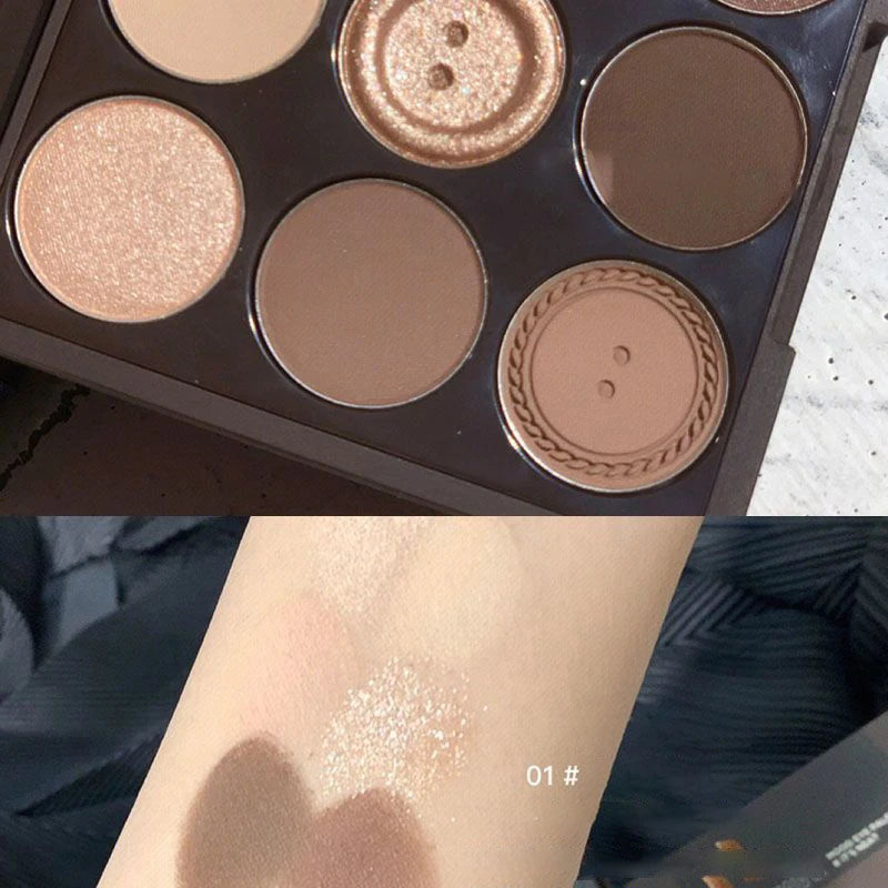 9 Color Eyeshadow Daily Makeup Brown Eye Shadow Palette Shimmer Matte Lasting Pearl Fine Shimmer Earth Color Eye Shadow Korean