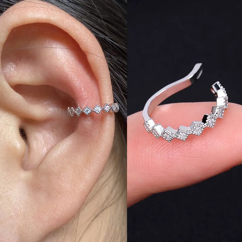 1Piece Helix Cartilage Conch Fake Without Hole Piercing Ear Cuffs Earcuff Wrap Rock Earring Non Piercing Women Clip Adjustable