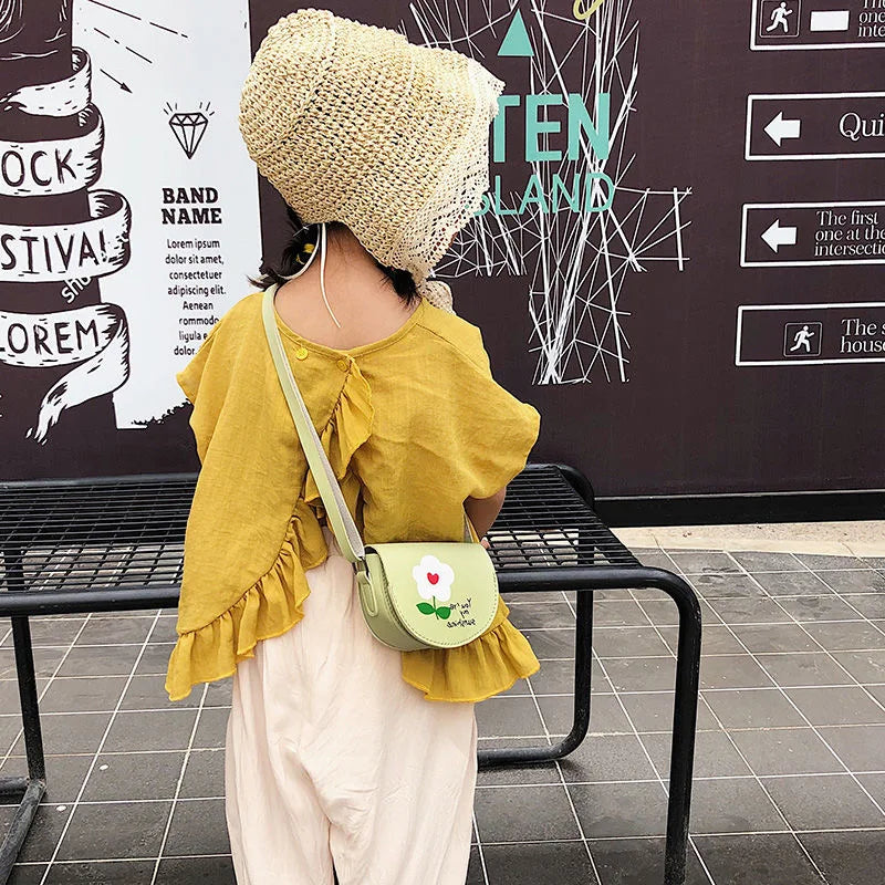 Cute PU Leather Children's Small Shoulder Bags Lovely Cartoon Baby Girls Coin Purse Handbags Princess Accessories Crossbody Bag