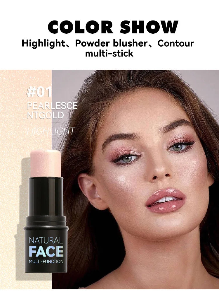 Face Contour Bronzer Stick Face Brighten Highlighter Bar Shimmer Highlighter Blush Stick Concealer Cream Makeup Tool Cosmetics