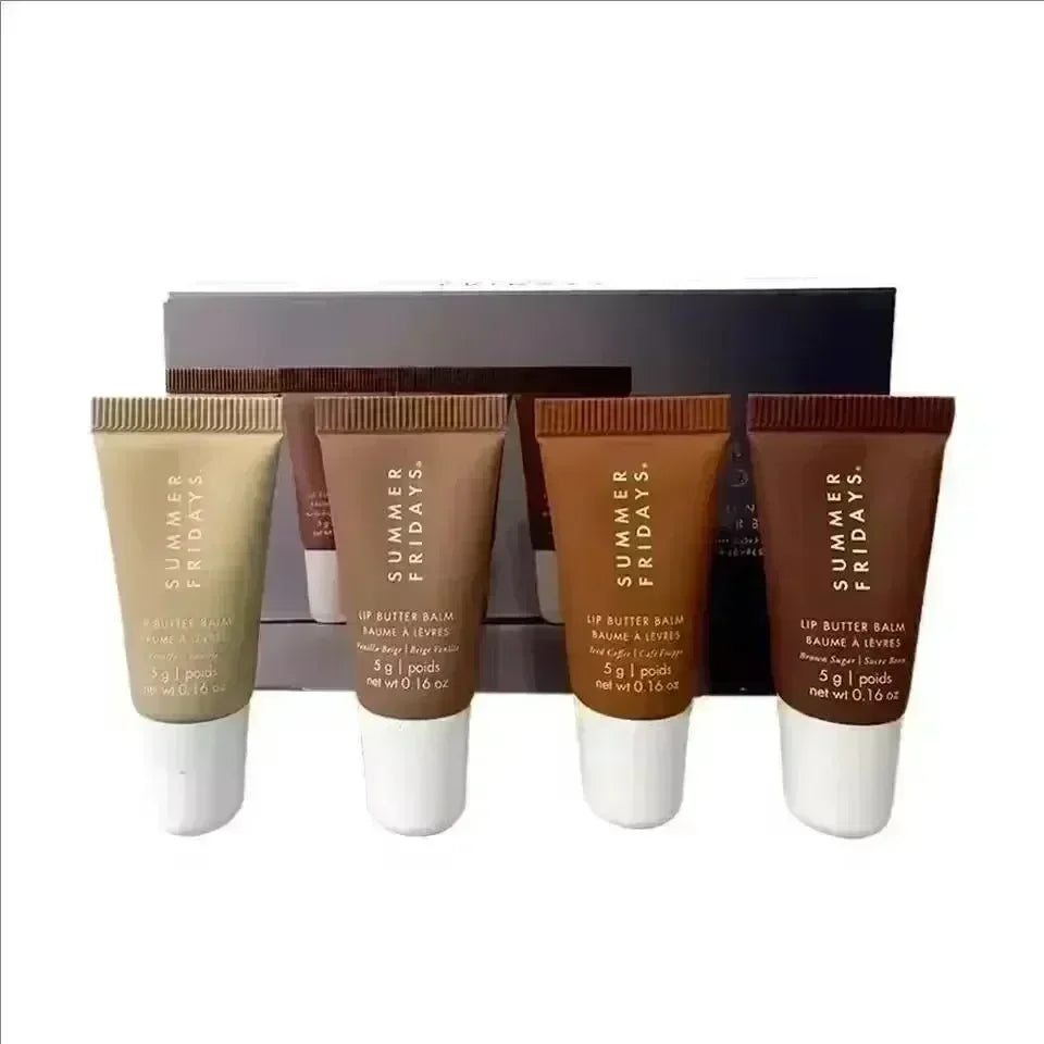 Summer Fridays  Mini Set Lip Balm Vanilla Iced Coffee Lip Gloss Lip Balm Moisturizing Smooth Soft Lips Cosmetics Makeup Lip Care