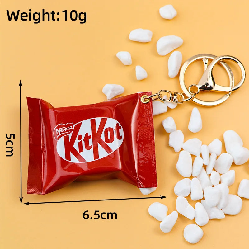 Korean Chocolate Pie Keychains  Realistic Snack Packaging Creative Snack Bags Bag Pendants  Food And Toy Decorations