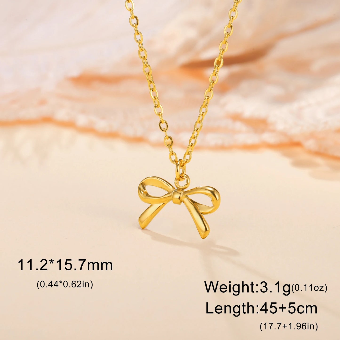 Romantic Bowknot Necklace – Korean Kpop Stainless Steel Choker for Women