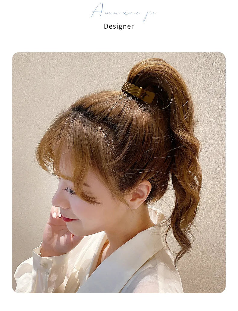 Round Hair Clip Grab High Ponytail Fixed Artifact Claw Hairpin Women Back Head Frosted Hairpin Anti-sagging Hair Style Claw Clip