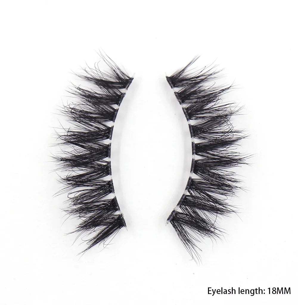 Clear Band Eyelashes Natural Fluffy 3D Mink Lashes D Curl  Volume Wispy False Eyelashes With Clear Band Soft  Reusable Lashes