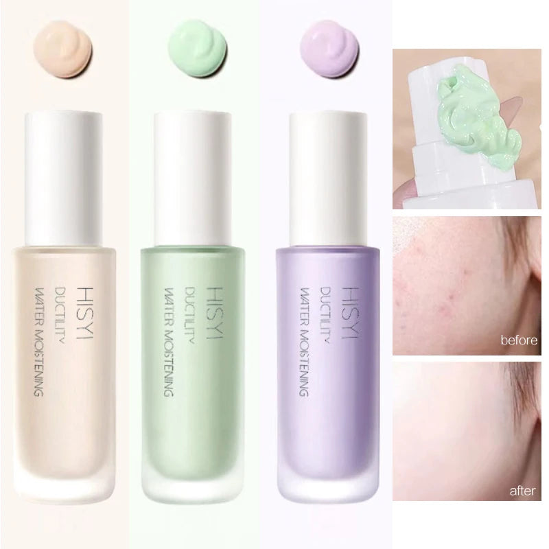 Silky and clear primer, natural cream to brighten and prevent makeup from coming off easily, foundation liquid,