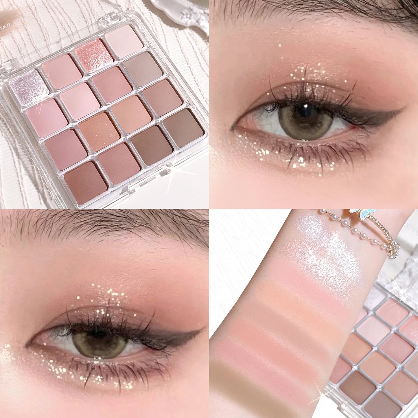 Korean Sunset Eyeshadow Palette – 16-Color Matte & Shimmer Magic Palette