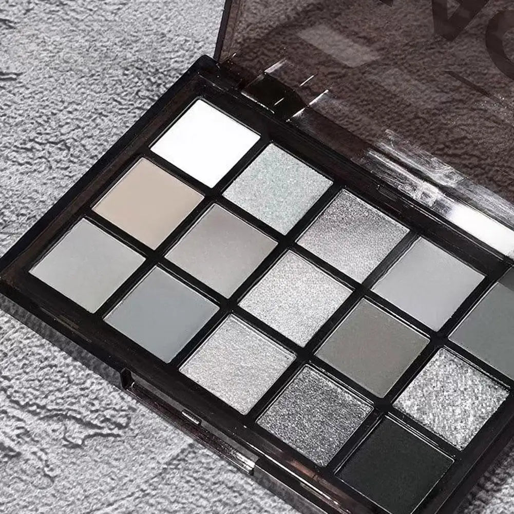 15 Colors Smokey Black Eyeshadow Palette Dark Grey Shimmer Matte Eye Shadow Pallet Smokey Eyeshadow for Eyes Makeup