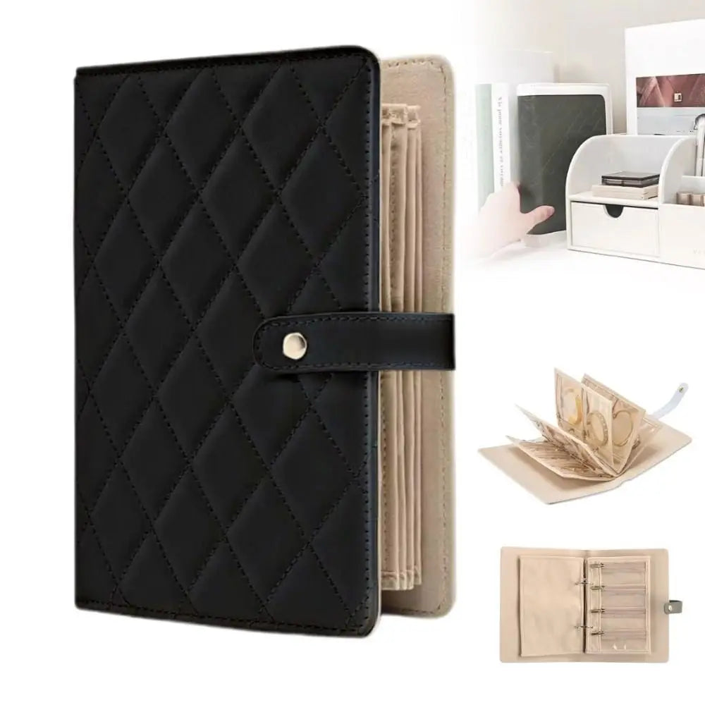 Portable PU Leather Jewelry Storage Book Jewellery Binder, Jewelry Organizer Roll, Small Anti Oxidation Jewelry Storage Bag