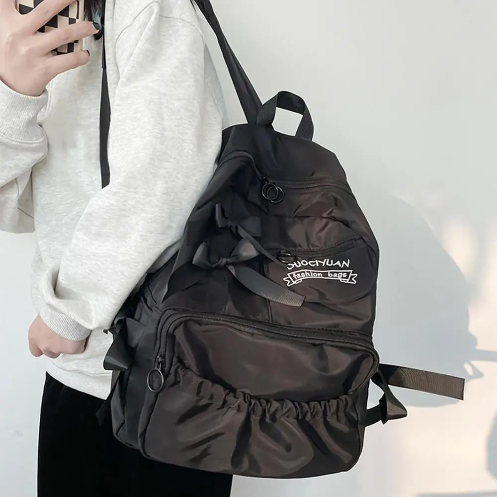 Waterproof Large-capacity Fashion Women Backpack White School Bags For Teenage Girls Canvas Casual Daypack Bag Travel Backbag