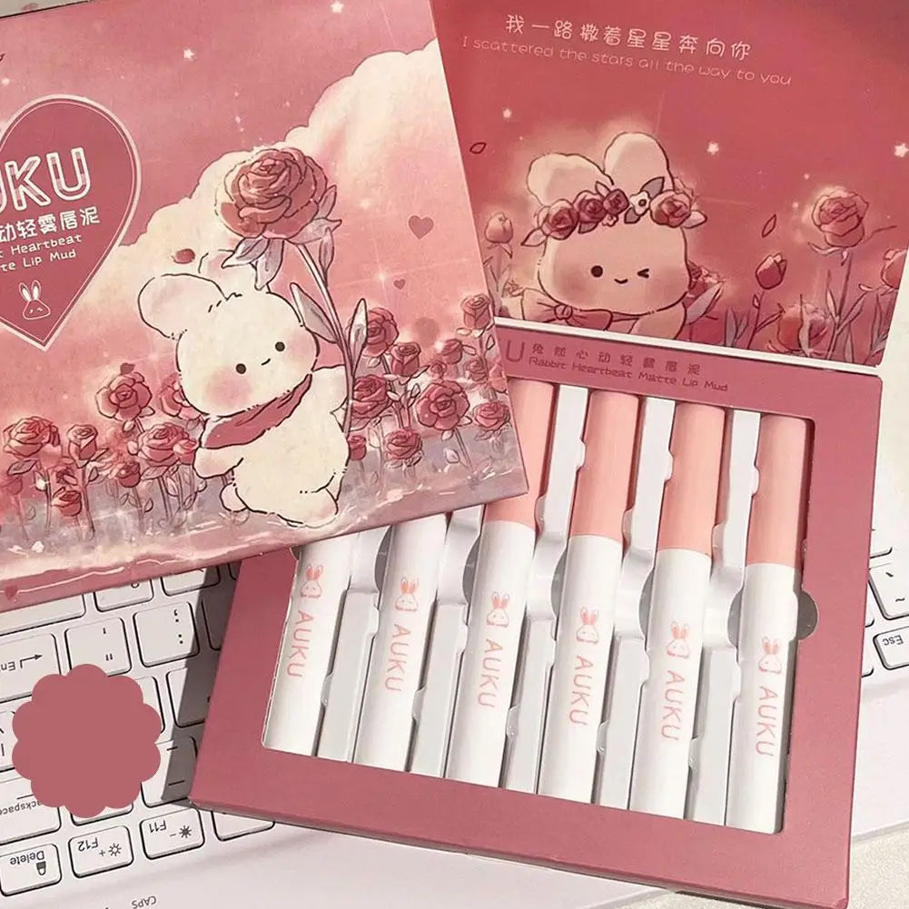 6 PCS Matte Lip Mud Waterproof Long Lasting Makeup Set For Women Lipsticks Set Free Shipping Korean Make Up Beauty Cosmetics