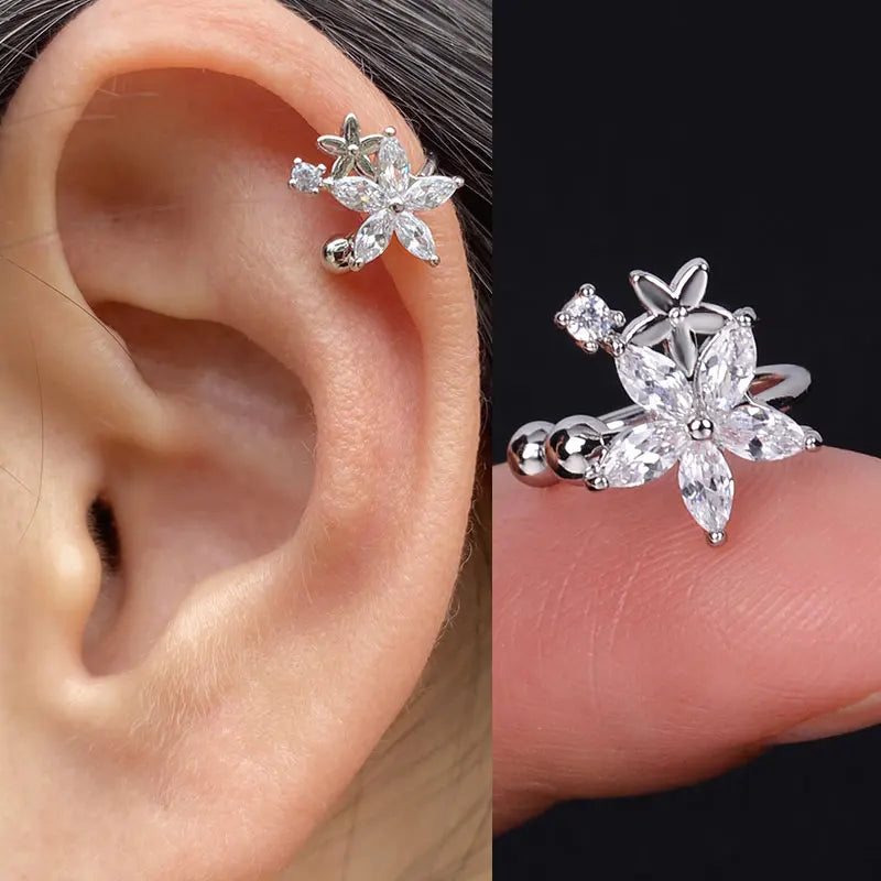1Piece Helix Cartilage Conch Fake Without Hole Piercing Ear Cuffs Earcuff Wrap Rock Earring Non Piercing Women Clip Adjustable