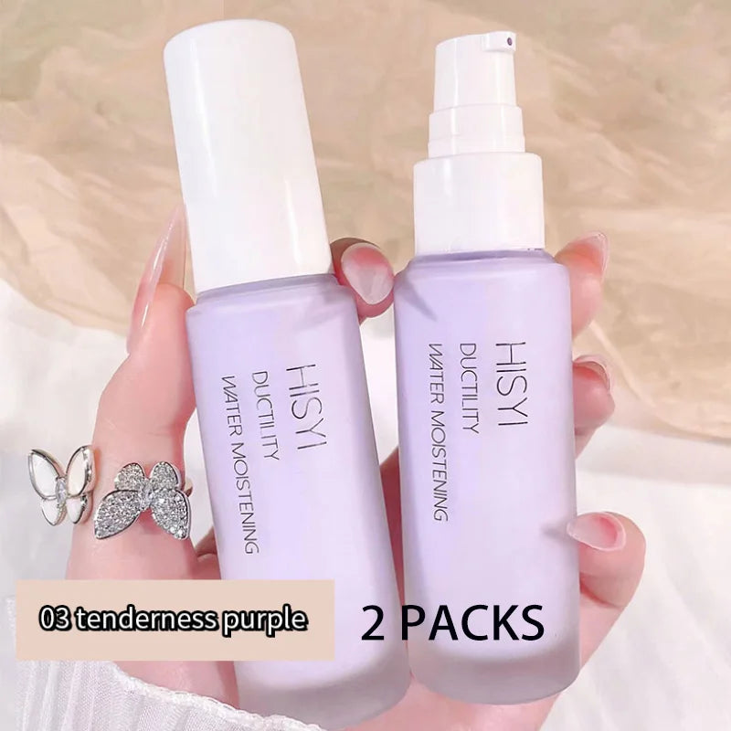 Silky and clear primer, natural cream to brighten and prevent makeup from coming off easily, foundation liquid,