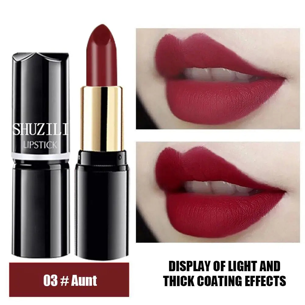 SHUZILI Moisturizing  Lipstick Velvet High Quality Lipsticks Shiny Professional Korean Makeup Cosmetic For Lip Women