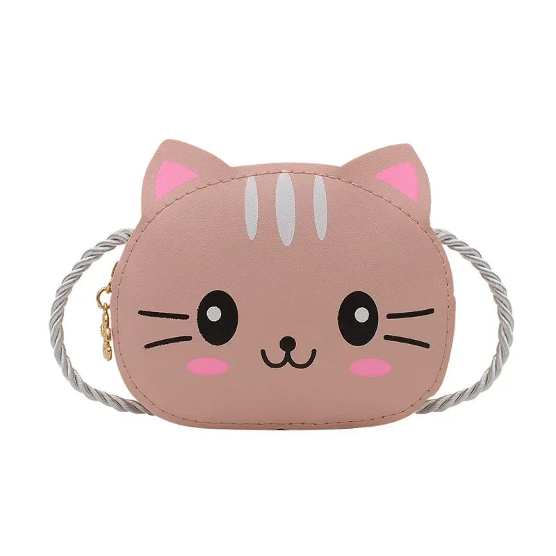 Cute PU Leather Children's Small Shoulder Bags Lovely Cartoon Baby Girls Coin Purse Handbags Princess Accessories Crossbody Bag
