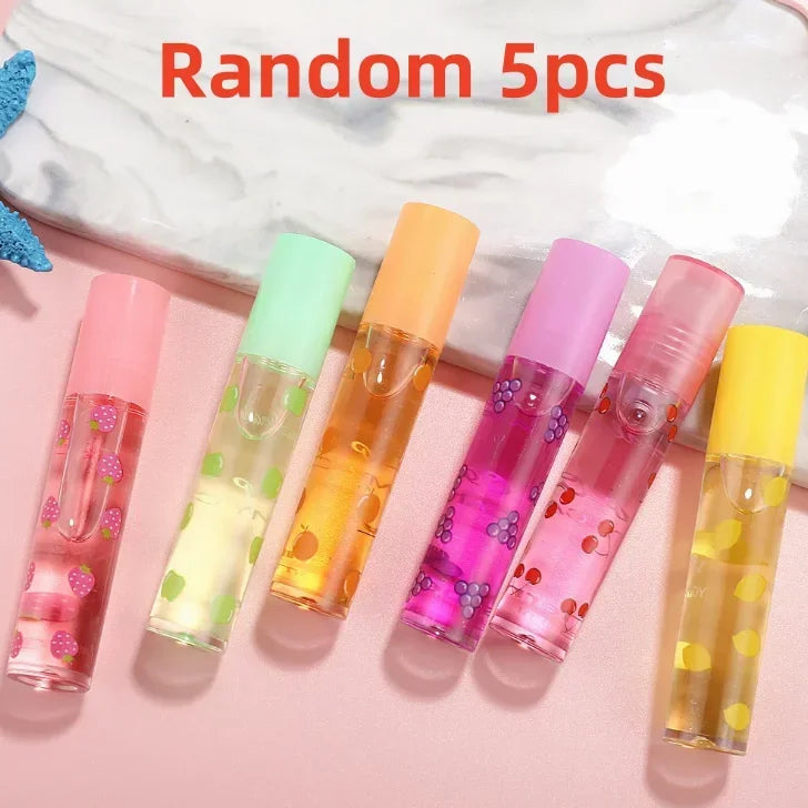 Hot Sale Colorless Lip gloss Clear Sexy Cute Fruit Lip Balm Liquid Lipstick Waterproof Moisturizing Plumper lip Oil Makeup Tools