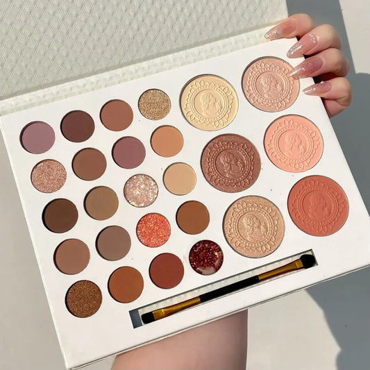 26-Color Eyeshadow Palette – Matte & Highlighter Shades, Long Lasting Makeup
