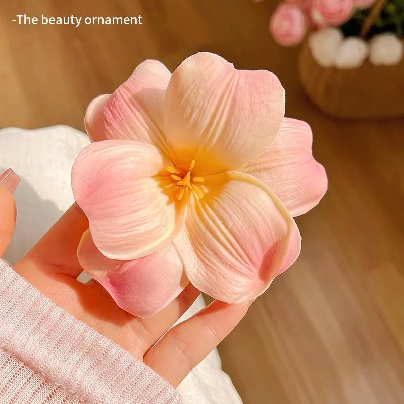 Fabric Flower Hair Side Clip Fashion Beach Vacation Tulip Flower Hair Clips Flower Duckbill Barrettes Summer Women Girls Hairpin