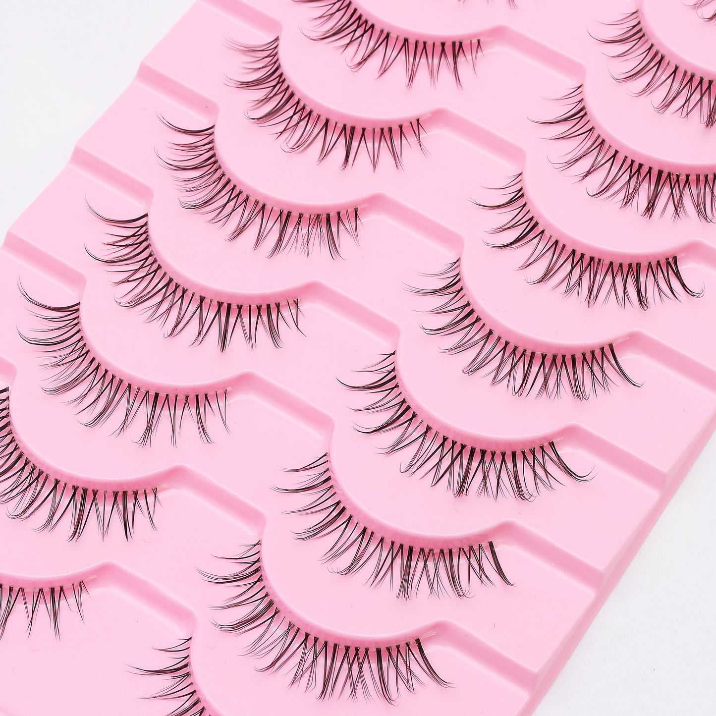 DINGSEN 10Pairs Clear Band Anime Natural False Eyelashes Manga Lashes False Eyelashes Korean Makeup Wholesale Fake Eyelashes