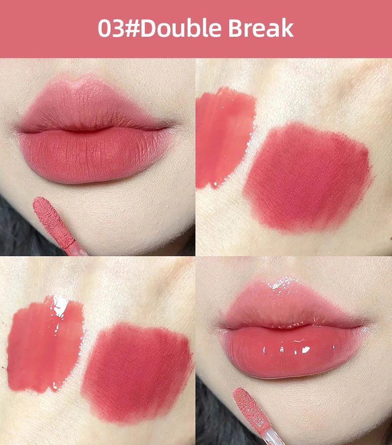 CACE Double Head Lip Gloss Sexy Red Lip Makeup Lip Mud Mirror Water Gloss Lip Glaze Matte Lipstick Waterproof Korean Cosmetics