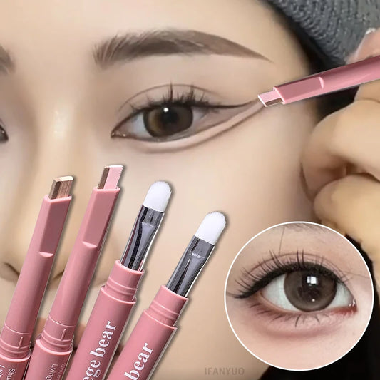 Dual-Tone Lying Silkworm Pencil Matte Highlighting Shadow Pencil Nude Beige Brown Brightening Cream Waterproof Makeup Tool