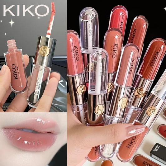 Double-Ended KIKO Lipstick & Lip Gloss – Non-Fading, Sexy Milk Tea Shades