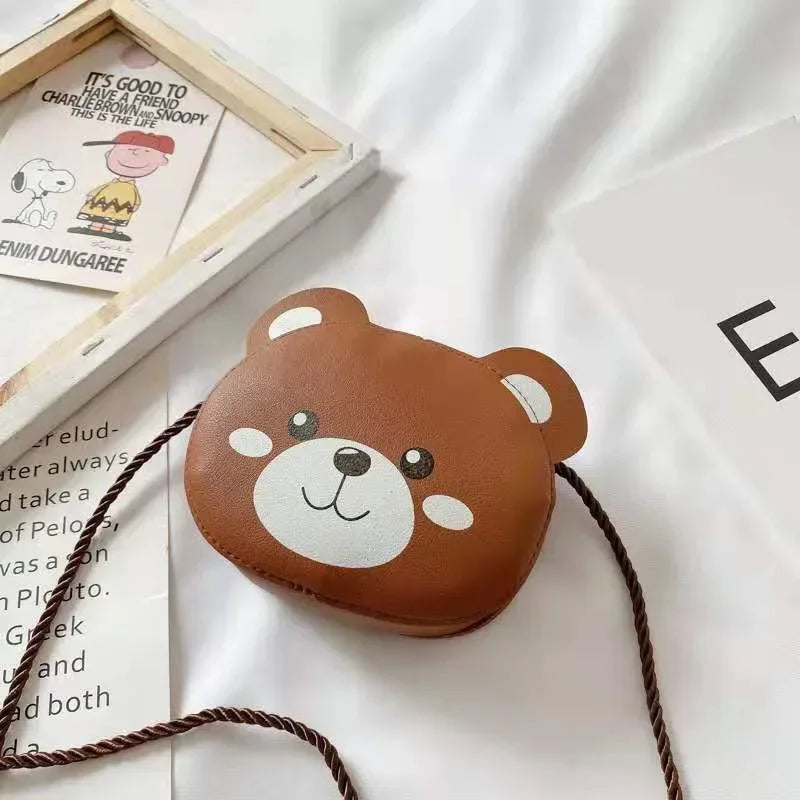 Cute PU Leather Children's Small Shoulder Bags Lovely Cartoon Baby Girls Coin Purse Handbags Princess Accessories Crossbody Bag