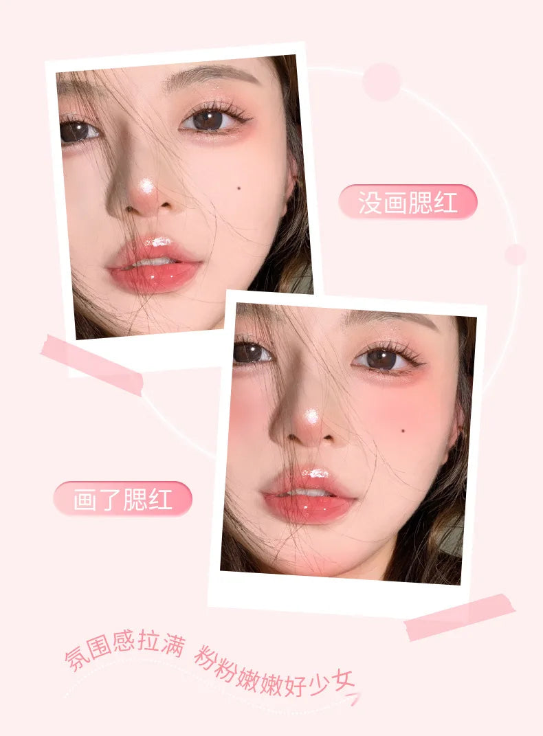 Soft Fog Blush Stick - Energetic Bouncy, Korean Style, Brightening, Dual-use For Lips And Cheeks, Natural Color Vitality Girl