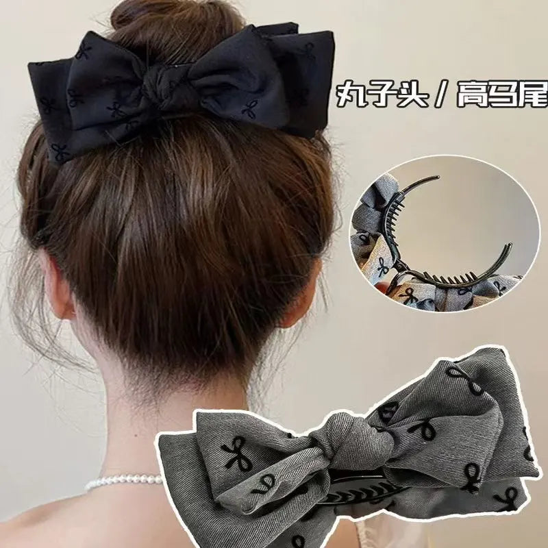 2/1pcs Bow Hair Clips-Women's Fashionable Ponytail Clips,Large Sweet Back of The Head Hair Clips,Perfect To Match Lifestyle