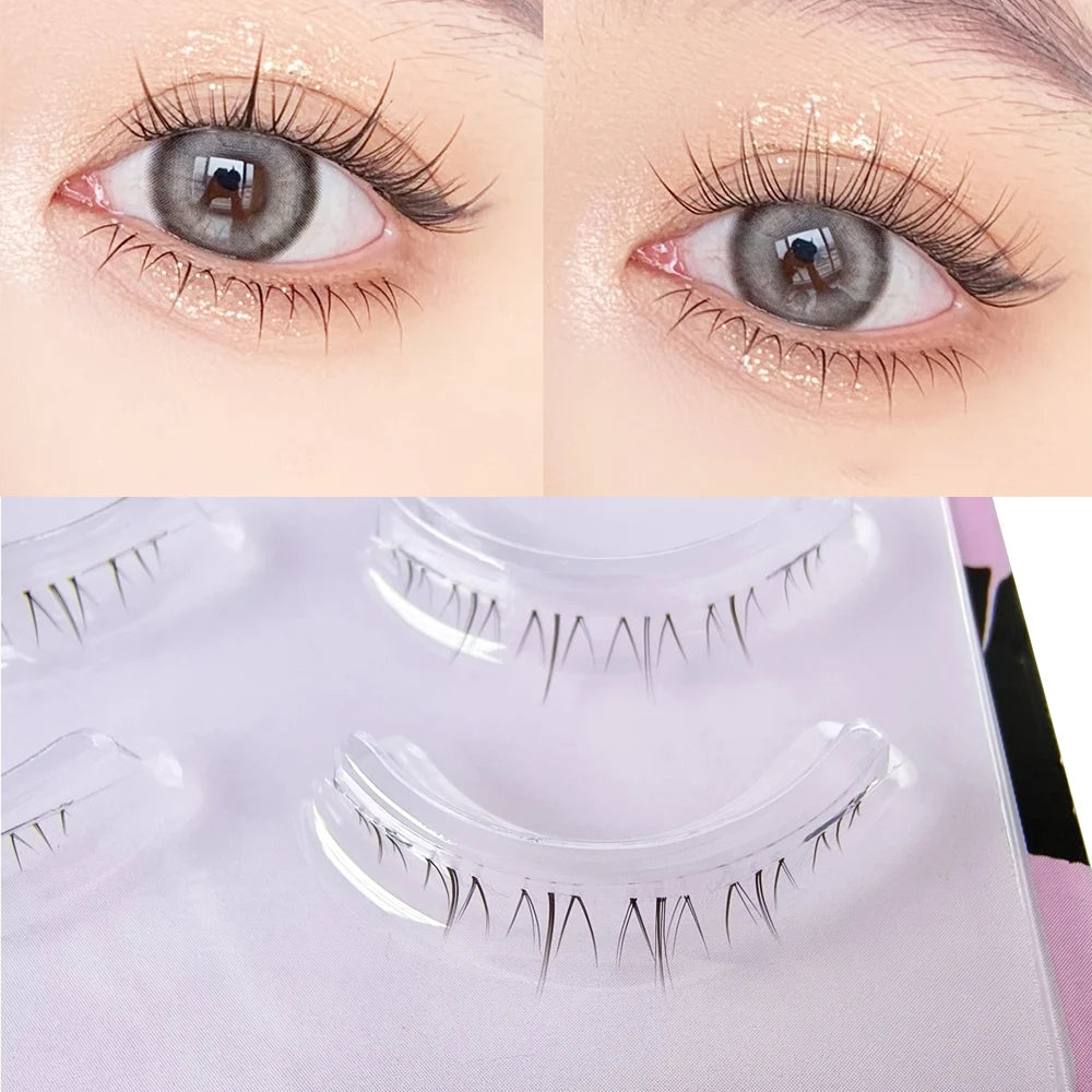 5 Pair Clear Band Lower Eyelashes Handmade False Eyelashes Bottom Lashes Natural Manga Lashes douyin makeup lash Extension