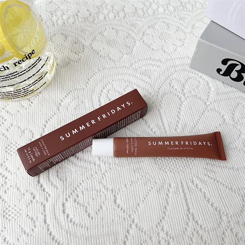 Summer Fridays  Mini Set Lip Balm Vanilla Iced Coffee Lip Gloss Lip Balm Moisturizing Smooth Soft Lips Cosmetics Makeup Lip Care