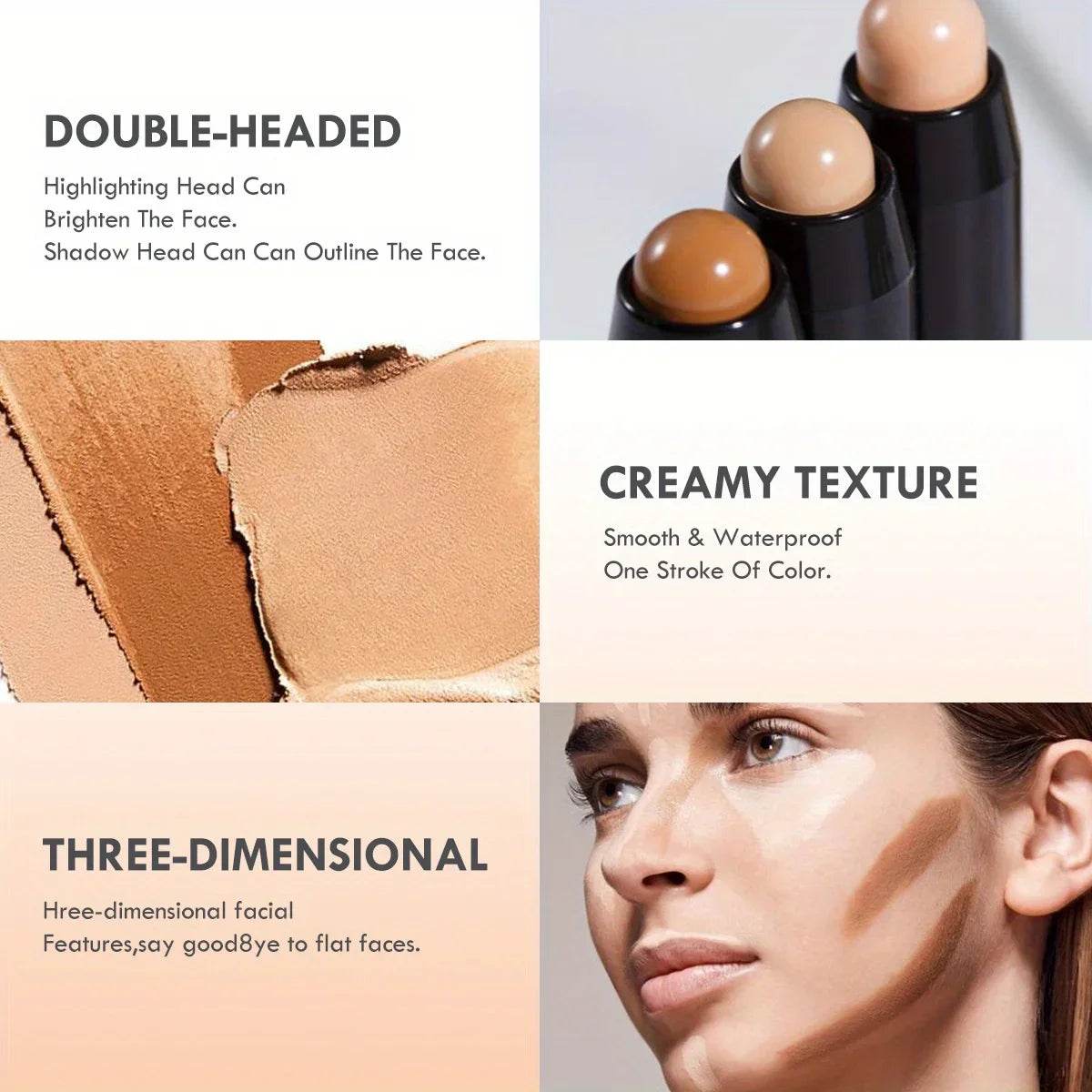 Korean Double Head Highlight & Contour Makeup Pen – Waterproof & Long Lasting