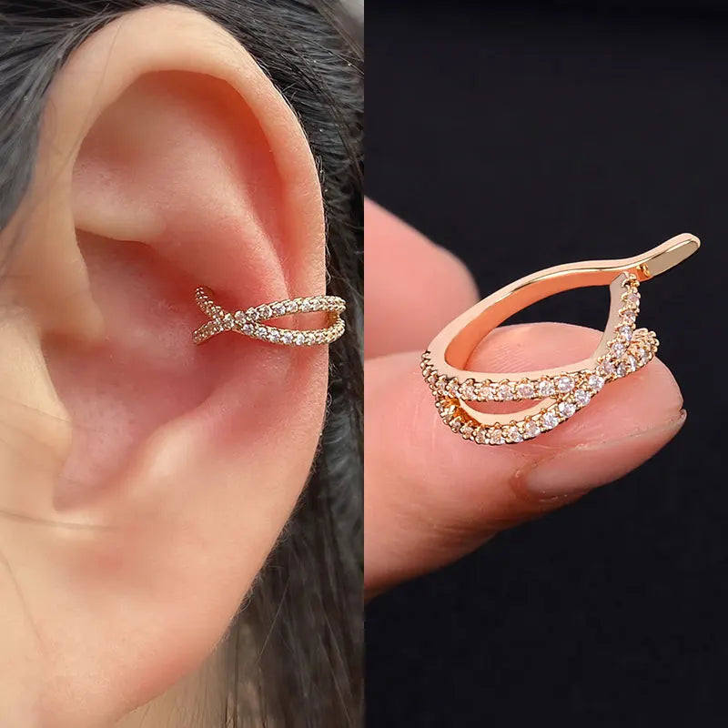 1Piece Helix Cartilage Conch Fake Without Hole Piercing Ear Cuffs Earcuff Wrap Rock Earring Non Piercing Women Clip Adjustable