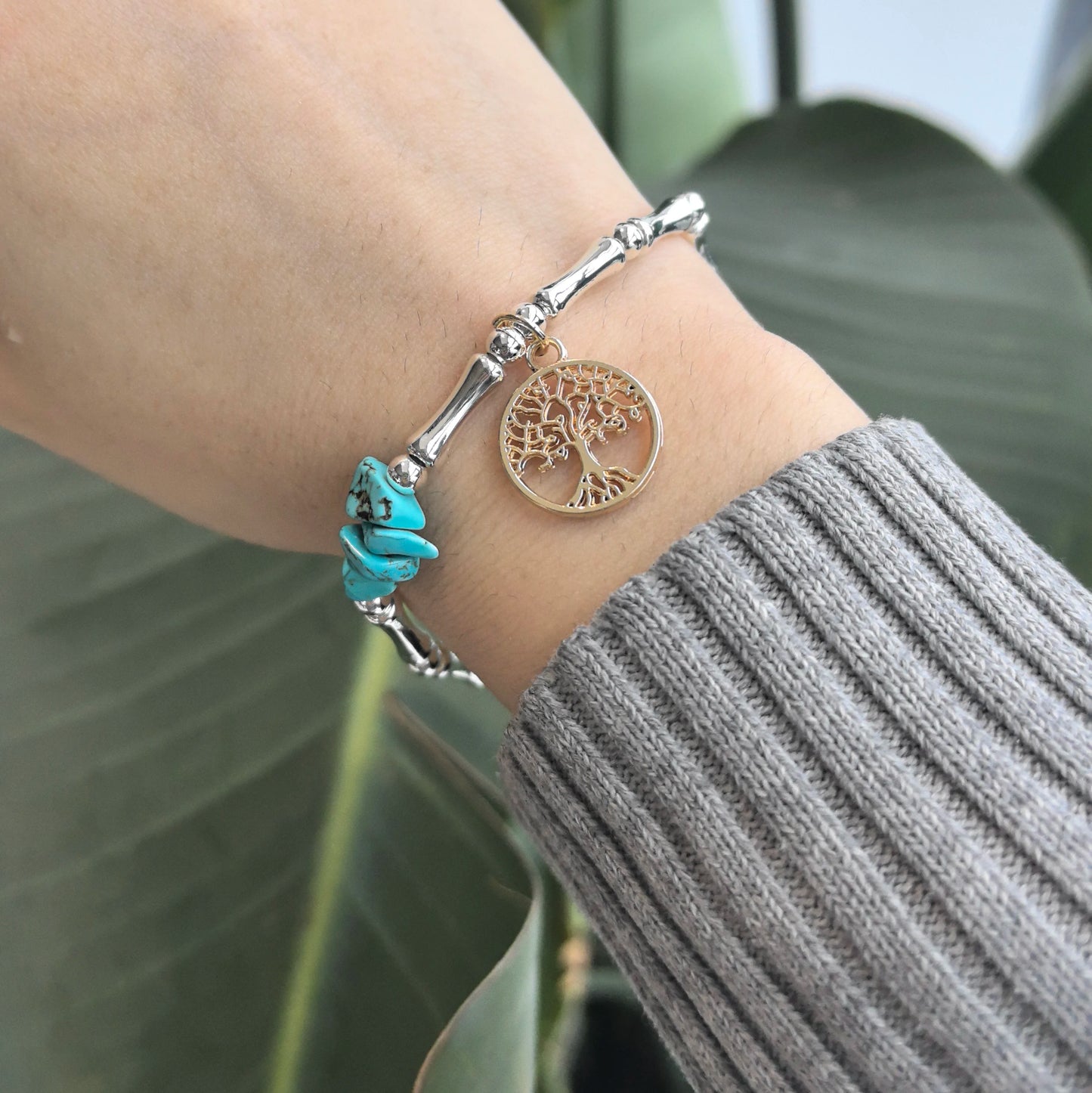 925 Sterling Silver Bracelet Bangle Simple Green Leaf Elegant Nature For Woman Girl Fashion Jewelry Gift Dropship Wholesale