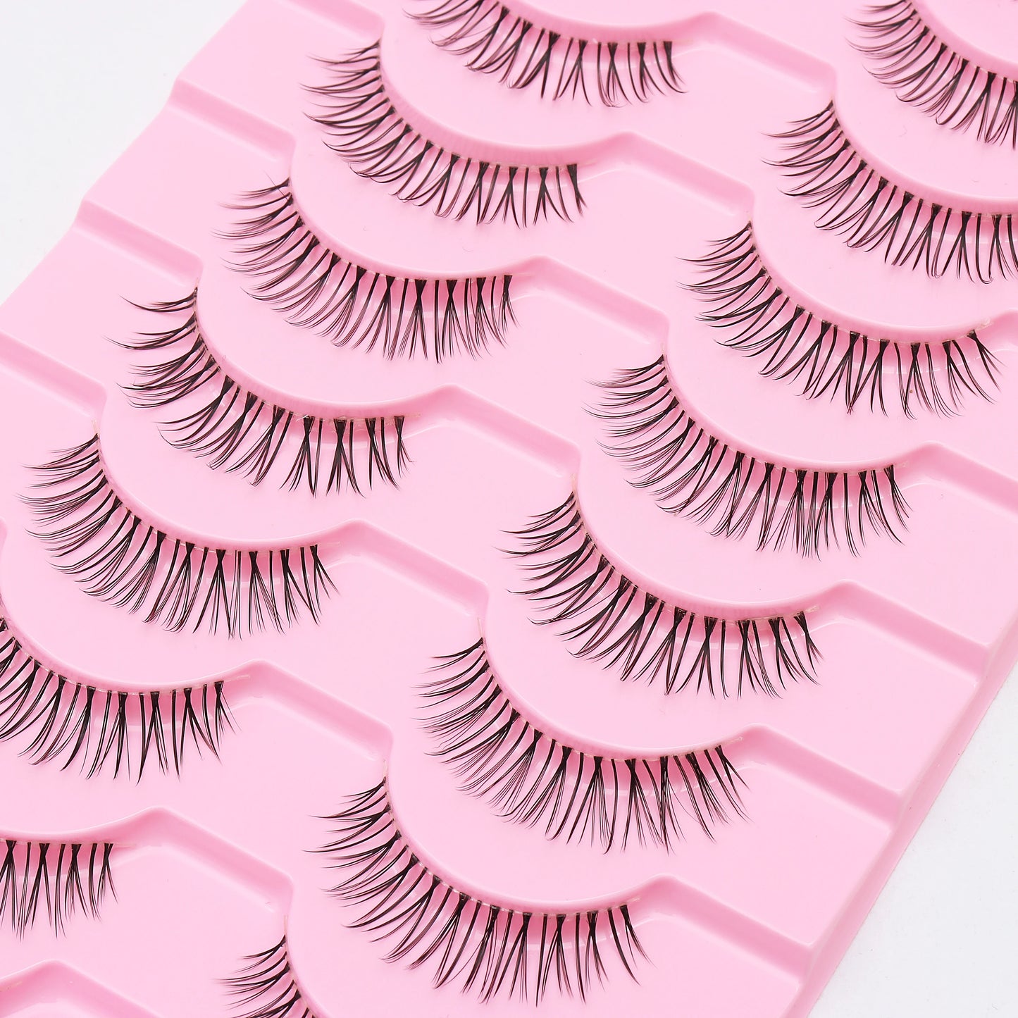 DINGSEN 10Pairs Clear Band Anime Natural False Eyelashes Manga Lashes False Eyelashes Korean Makeup Wholesale Fake Eyelashes