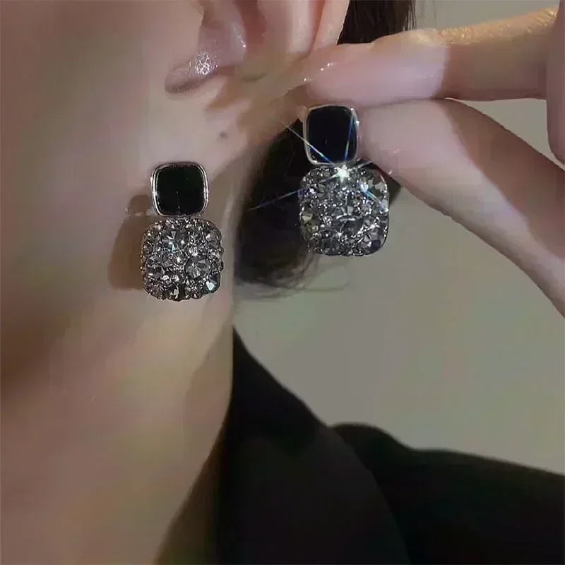 Geometric Rhombus Double Layer Combination Design Earrings For Women Simple Fashion Daily Accessory Party Jewelry Birthday Gifts