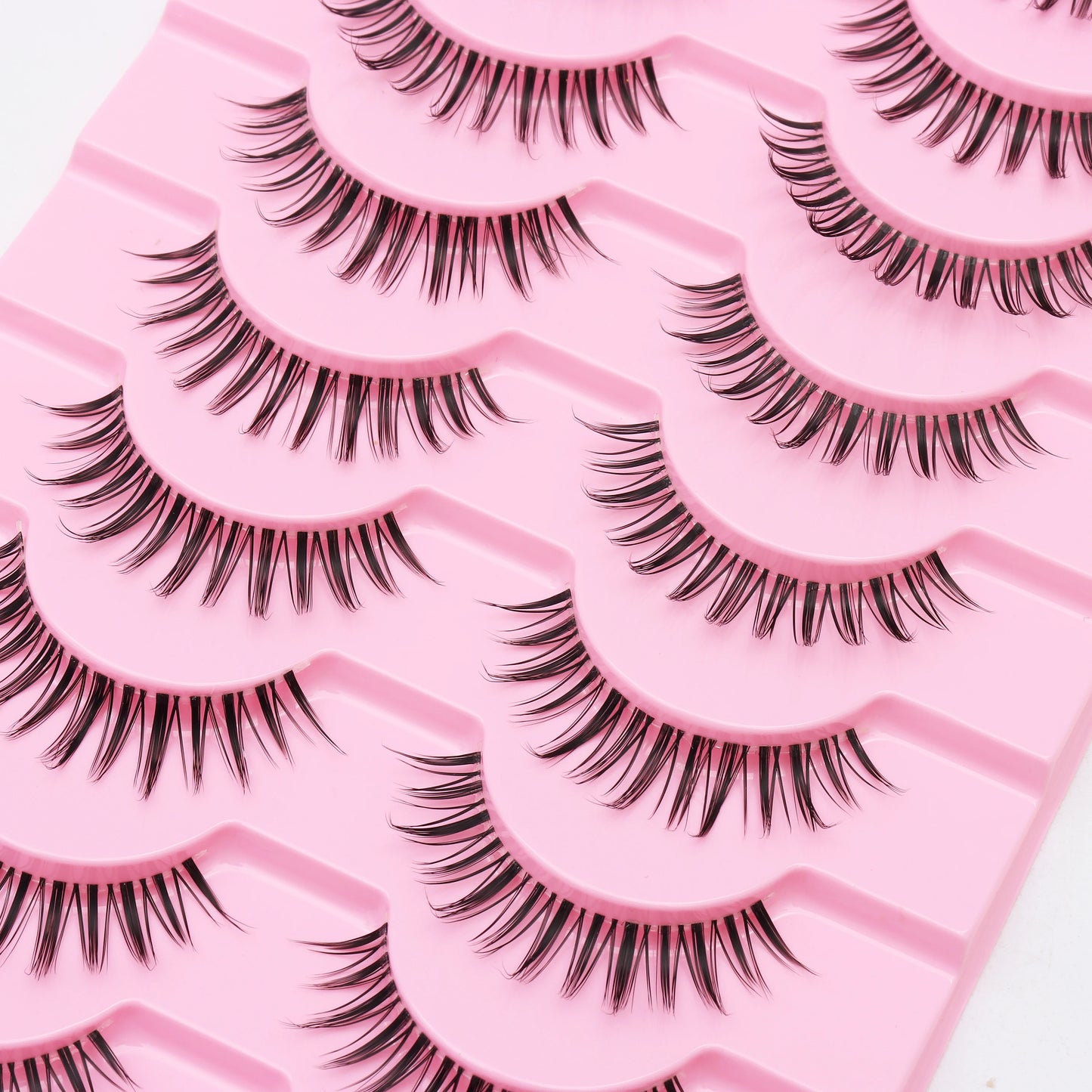 DINGSEN 10Pairs Clear Band Anime Natural False Eyelashes Manga Lashes False Eyelashes Korean Makeup Wholesale Fake Eyelashes
