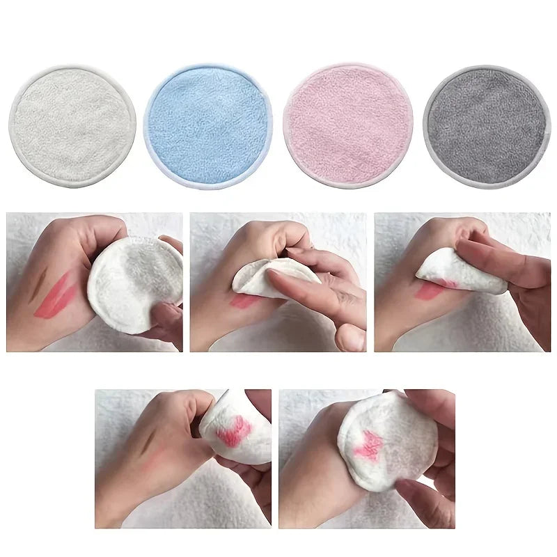 12PC Reusable Cotton Pads Makeup Remover Pads Washable Round Bamboo Make Up Pads Cloth Nursing Pads Skin Care Tool Skin Cleaning