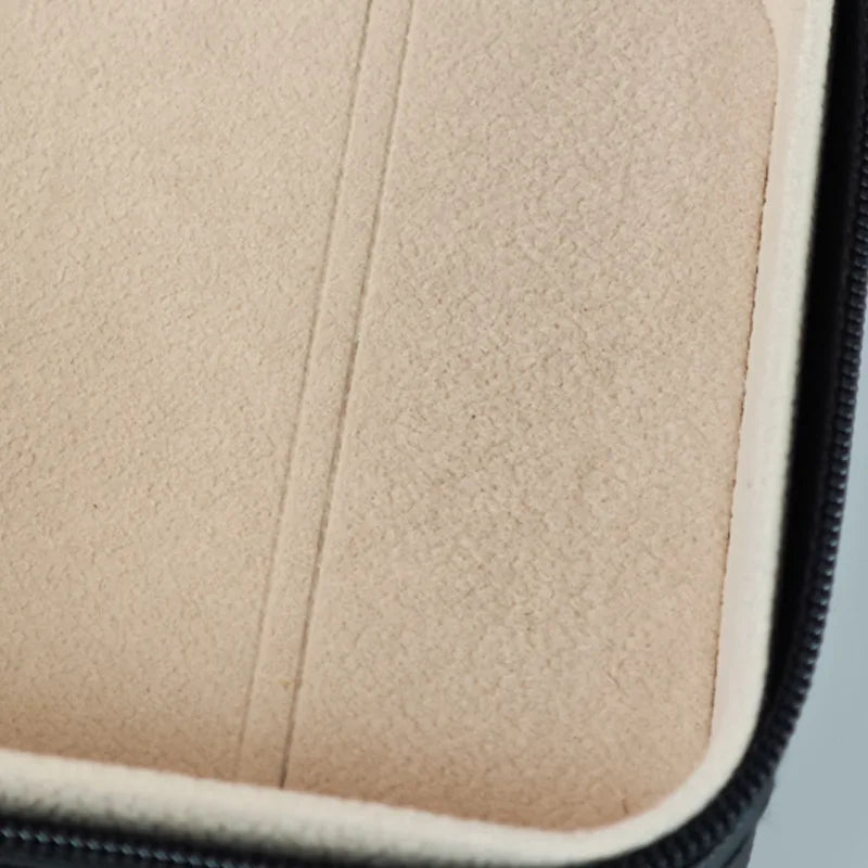 PU Skin Ring Jewelry Box Earrings Necklace Storage Box Large Capacity Zippered Jewellery Boxes Square Partition Organizer Boxes