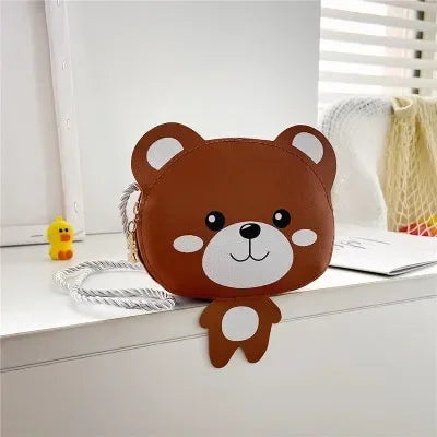Cute PU Leather Children's Small Shoulder Bags Lovely Cartoon Baby Girls Coin Purse Handbags Princess Accessories Crossbody Bag