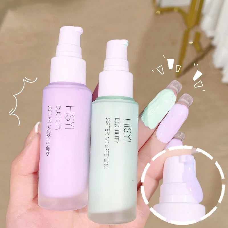 Silky and clear primer, natural cream to brighten and prevent makeup from coming off easily, foundation liquid,