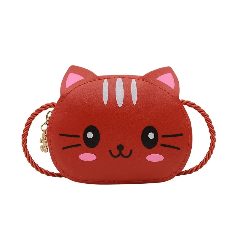 Cute PU Leather Children's Small Shoulder Bags Lovely Cartoon Baby Girls Coin Purse Handbags Princess Accessories Crossbody Bag