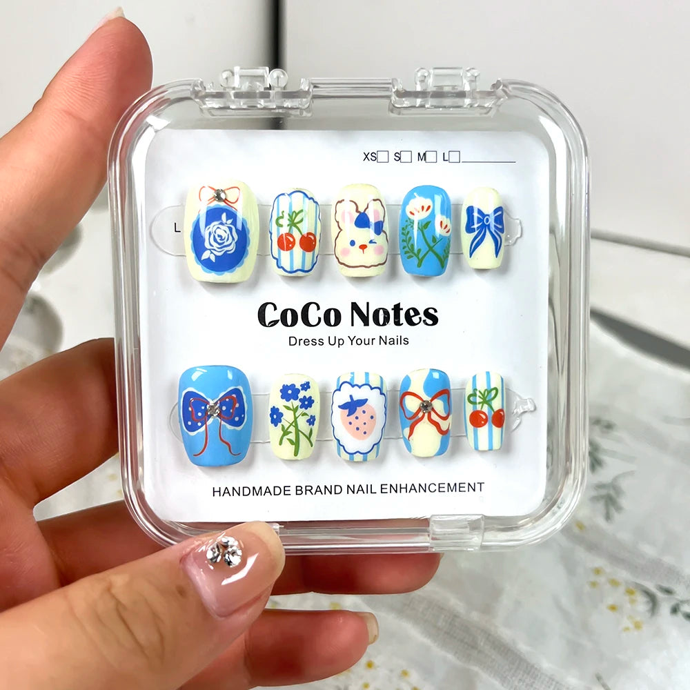 Handmade Press On Nails Reusable Decoration Fake Nail Full Cover Artificial Manicuree Wearable Nails CN003