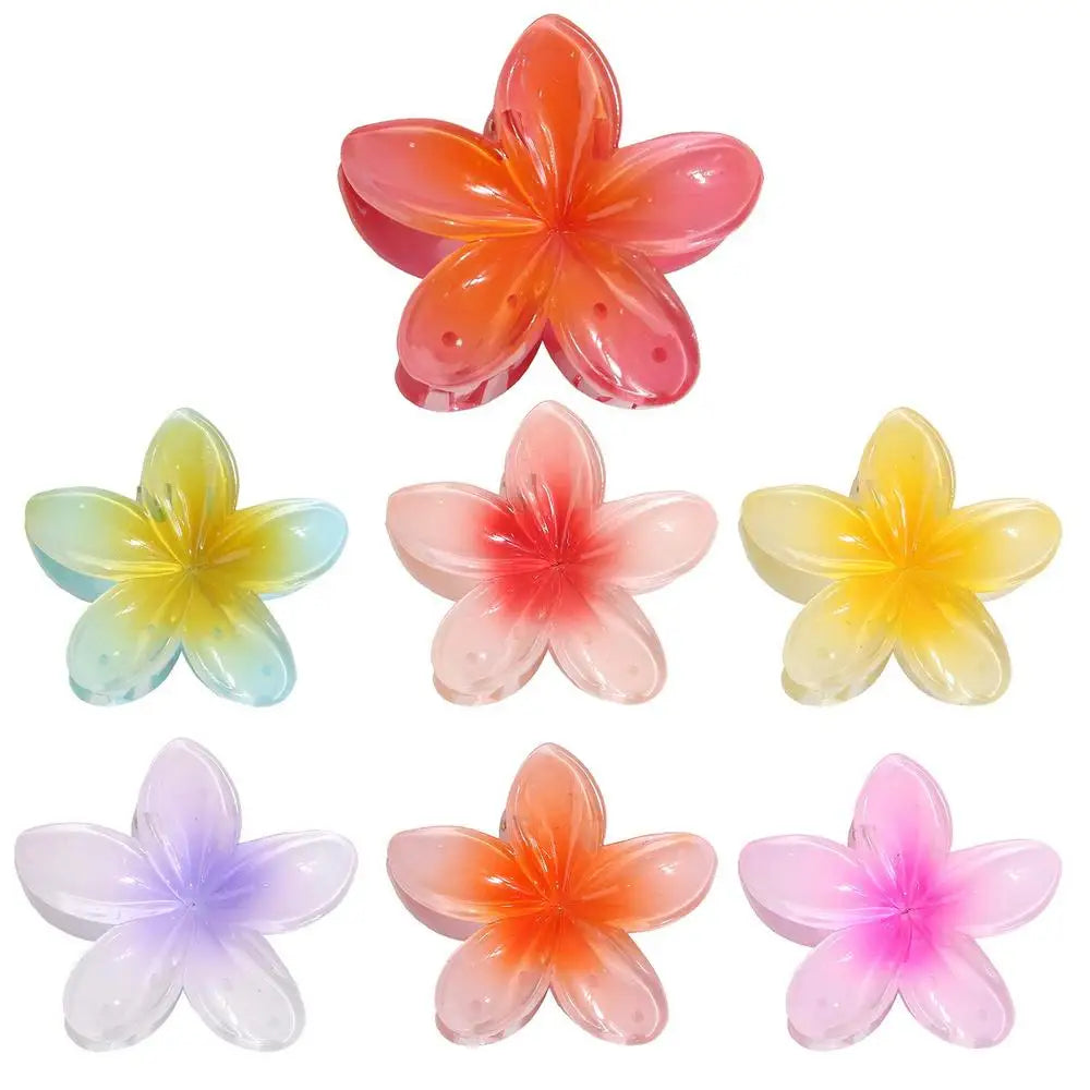 Flower Hair Claw Clips Hawaiian Plumeria Hair Clip Colorful Flower Hair Clips Holiday Gifts For Girls Ladies hair accessories
