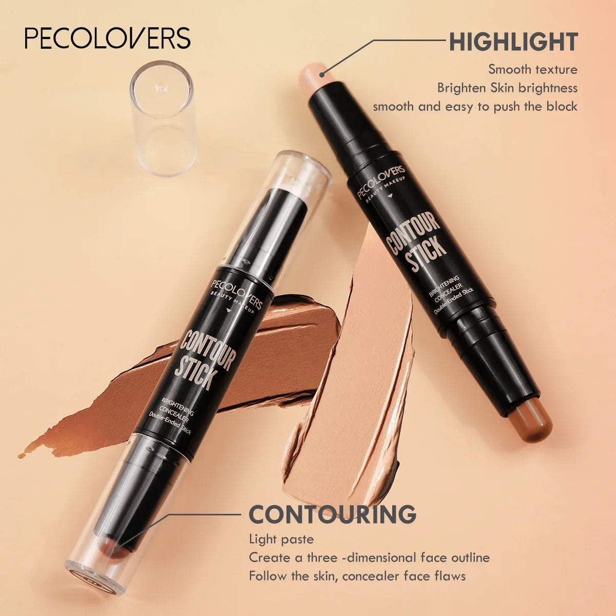 Korean Double Head Highlight & Contour Makeup Pen – Waterproof & Long Lasting