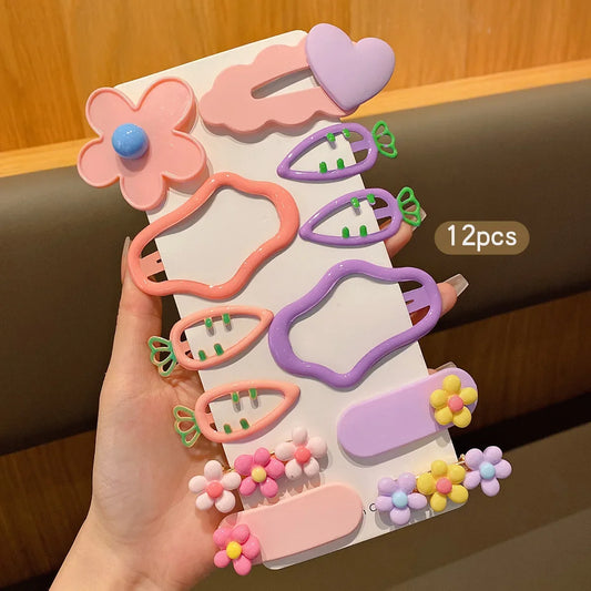 12 sweet and colorful hair clips, Korean version BB clip, suitable for daily use as hair accessories