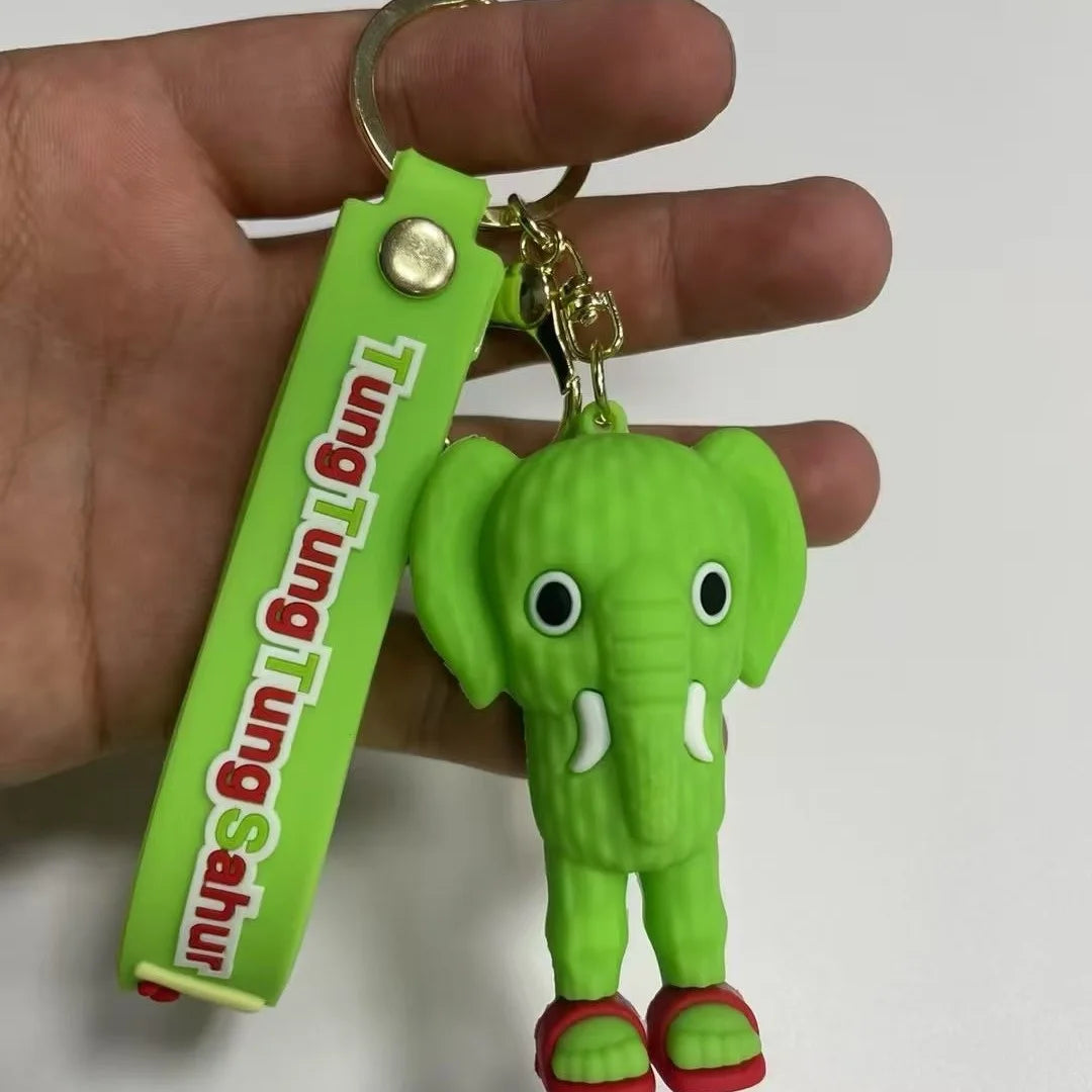 Italian Brainrot Animals Keychains for Accessories Funny Sigma Skibidi Rizz Cat Silly Meme Keyrings Fans Friends Gifts Wholesale