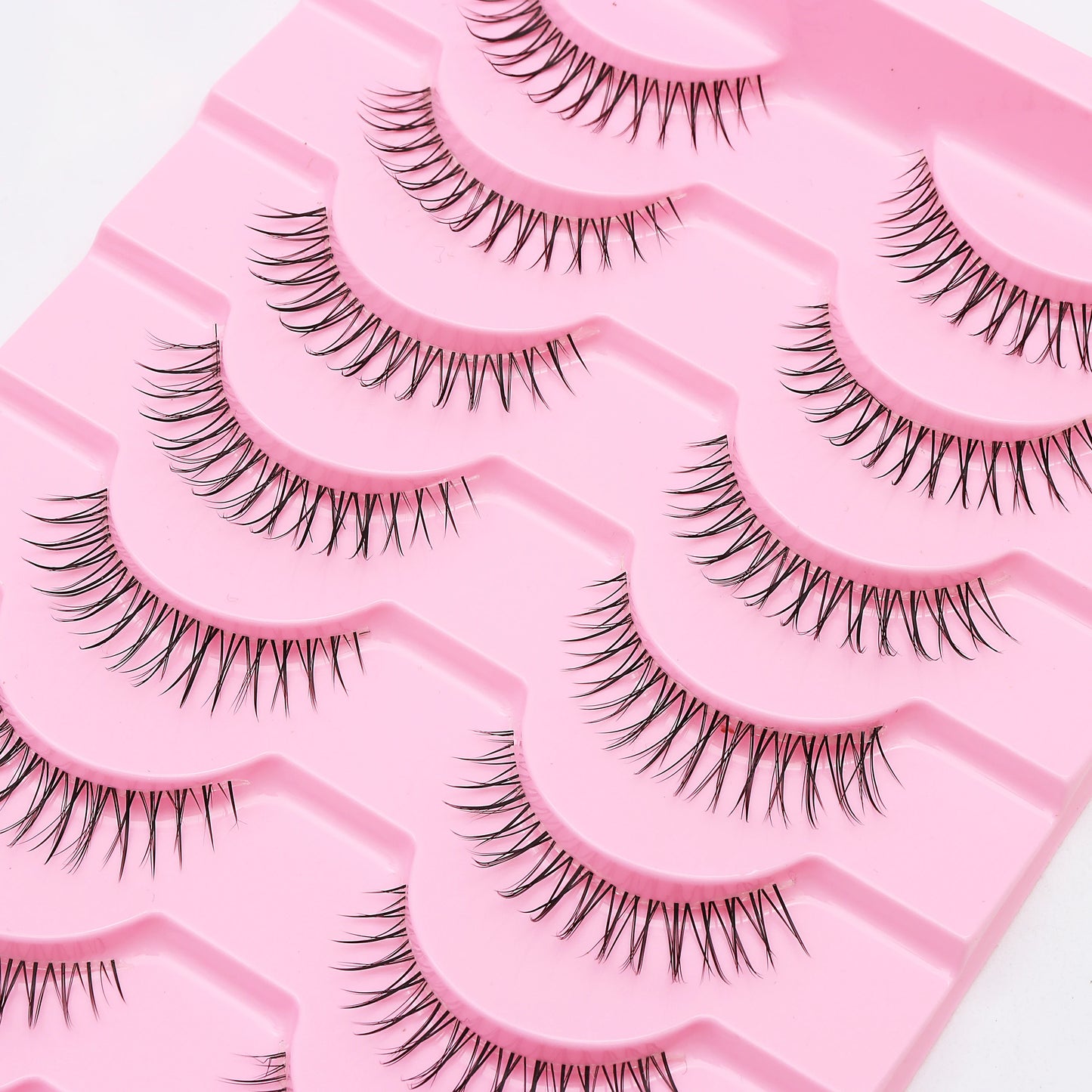 DINGSEN 10Pairs Clear Band Anime Natural False Eyelashes Manga Lashes False Eyelashes Korean Makeup Wholesale Fake Eyelashes