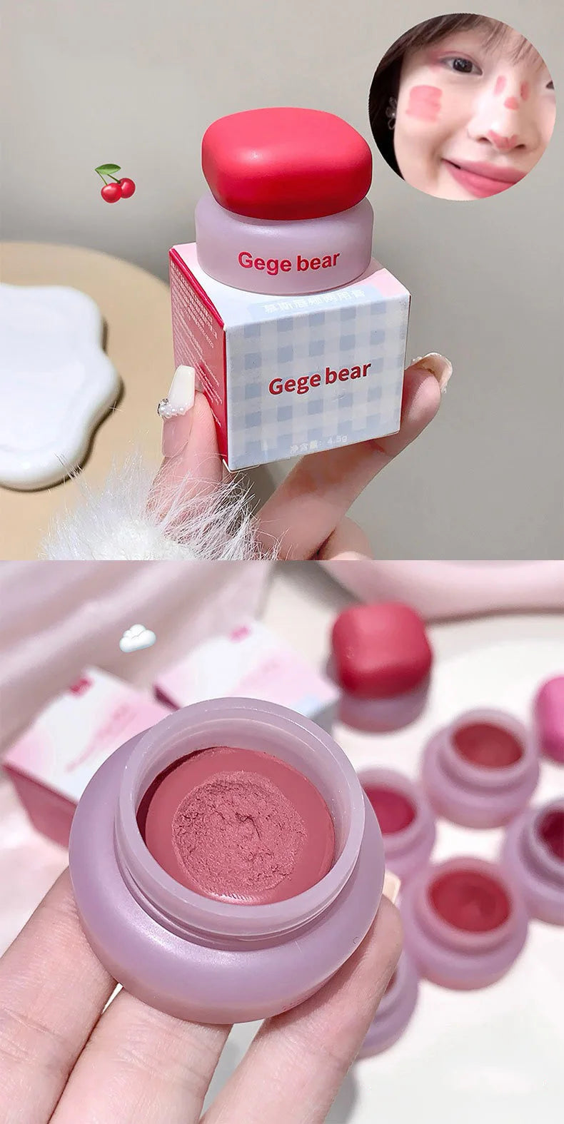 Matte Velvet Mist Cheek Lip Mud Natural Nude Multi-purpose Blush Orange Brown Solid Lip Gloss Tint Lasting Shading Korean Makeup